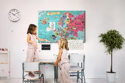 Tableau d'affichage en liège avec carte de l'Europe