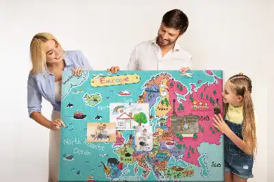 Tableau d'affichage en liège avec carte de l'Europe