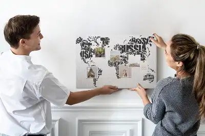 Tableau en liège décoratif Carte typographique des continents