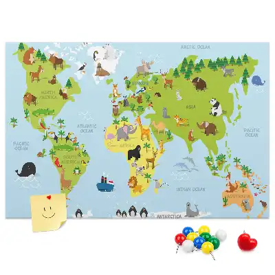 Tableau en liège Atlas des animaux pour enfants