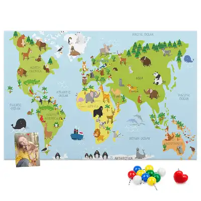 Tableau en liège Atlas des animaux pour enfants