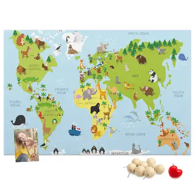Tableau en liège Atlas des animaux pour enfants