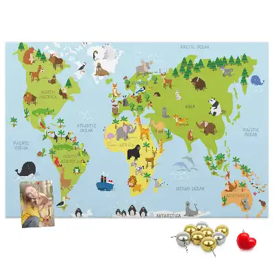 Tableau en liège Atlas des animaux pour enfants