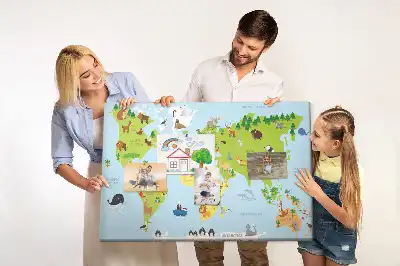 Tableau en liège Atlas des animaux pour enfants