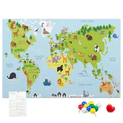 Tableau en liège Atlas des animaux pour enfants