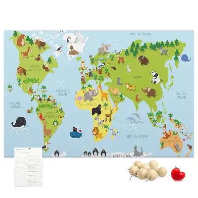 Tableau en liège Atlas des animaux pour enfants