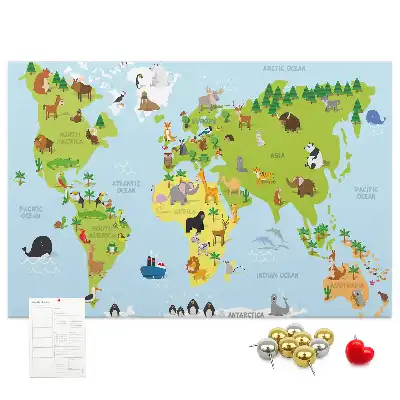Tableau en liège Atlas des animaux pour enfants