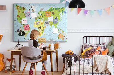 Tableau en liège Atlas des animaux pour enfants