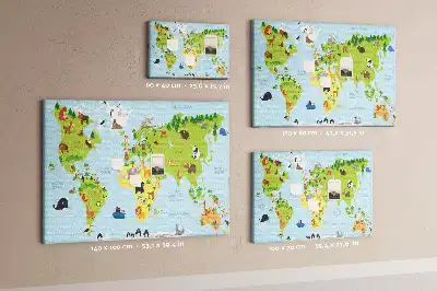 Tableau en liège Atlas des animaux pour enfants