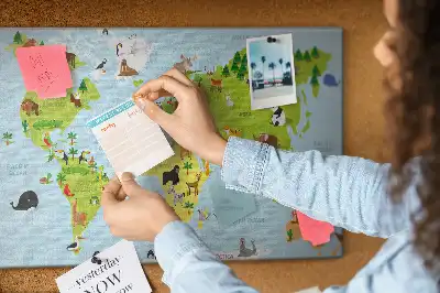 Tableau en liège Atlas des animaux pour enfants