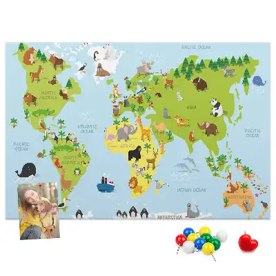 Tableau en liège Atlas des animaux pour enfants