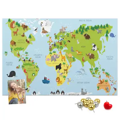 Tableau en liège Atlas des animaux pour enfants