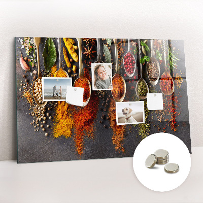 Tableau aimanté horizontal Épices sur cuillères