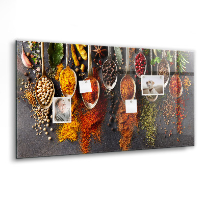 Tableau aimanté horizontal Épices sur cuillères