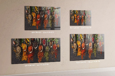 Tableau aimanté horizontal Épices sur cuillères