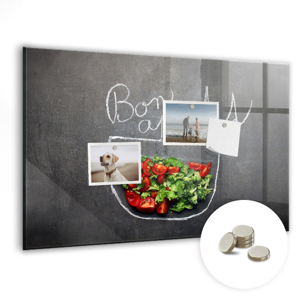 Tableau aimanté horizontal Inscription Bon appétit