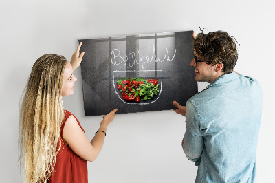 Tableau aimanté horizontal Inscription Bon appétit