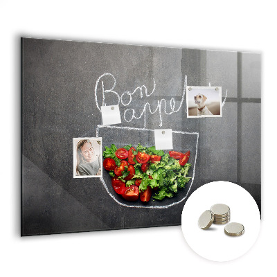 Tableau aimanté horizontal Inscription Bon appétit