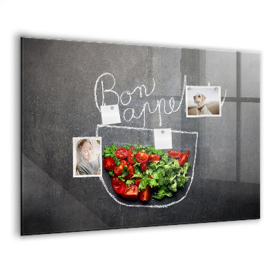 Tableau aimanté horizontal Inscription Bon appétit
