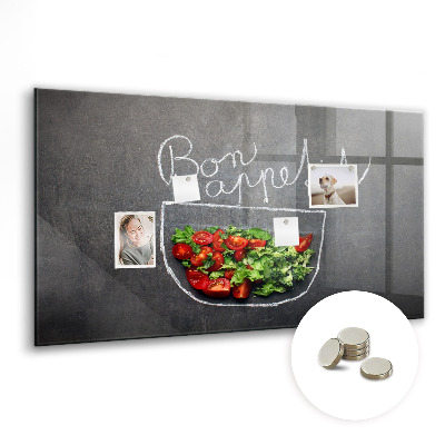 Tableau aimanté horizontal Inscription Bon appétit