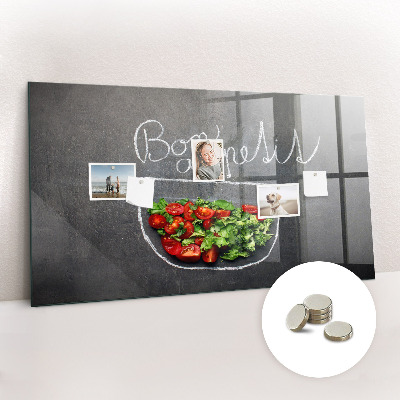 Tableau aimanté horizontal Inscription Bon appétit