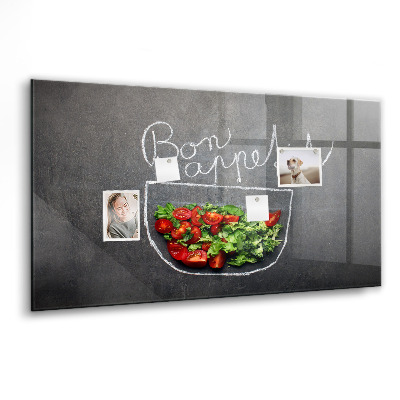 Tableau aimanté horizontal Inscription Bon appétit