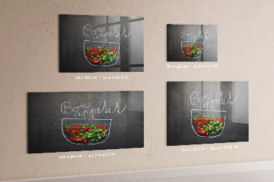 Tableau aimanté horizontal Inscription Bon appétit