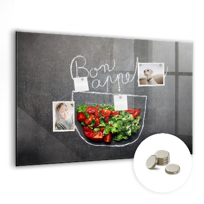 Tableau aimanté horizontal Inscription Bon appétit