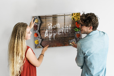 Tableau mural magnétique L'inscription bon appétit