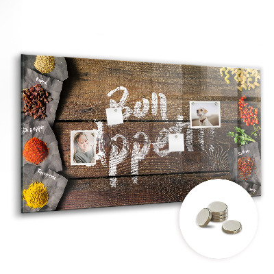 Tableau mural magnétique L'inscription bon appétit