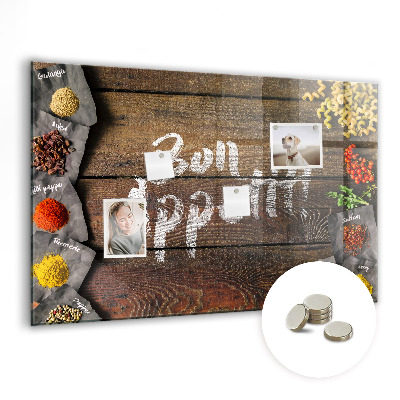 Tableau mural magnétique L'inscription bon appétit