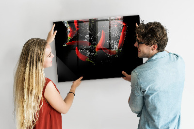 Tableau pour magnet Poivrons dans l'eau