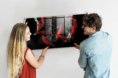 Tableau pour magnet Poivrons dans l'eau