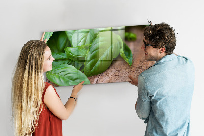 Tableau mural magnétique feuilles de basilic