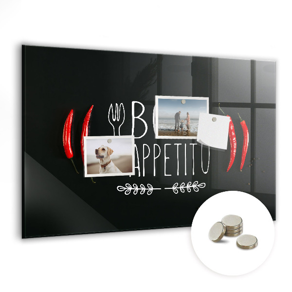 Tableau mural magnétique Inscription Bon appétit