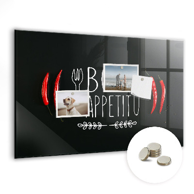 Tableau mural magnétique Inscription Bon appétit