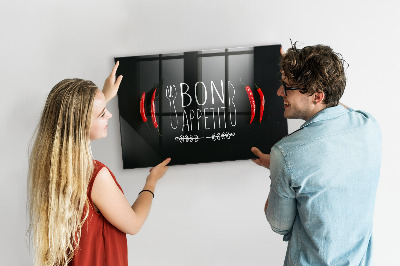 Tableau mural magnétique Inscription Bon appétit