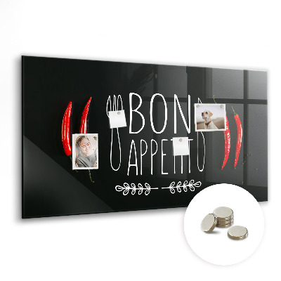 Tableau mural magnétique Inscription Bon appétit