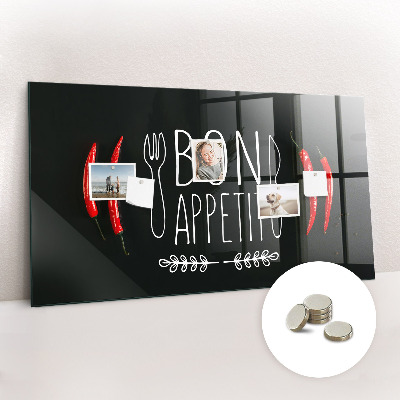 Tableau mural magnétique Inscription Bon appétit