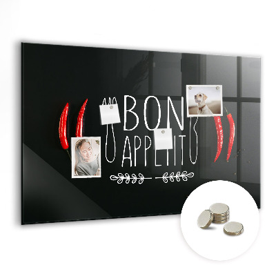Tableau mural magnétique Inscription Bon appétit