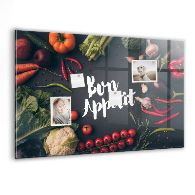 Tableau mural magnétique Inscription Bon appétit