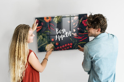 Tableau mural magnétique Inscription Bon appétit