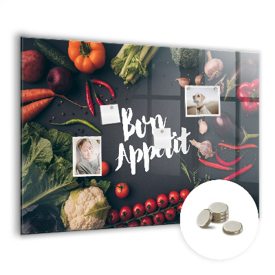 Tableau mural magnétique Inscription Bon appétit