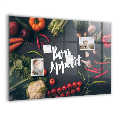 Tableau mural magnétique Inscription Bon appétit