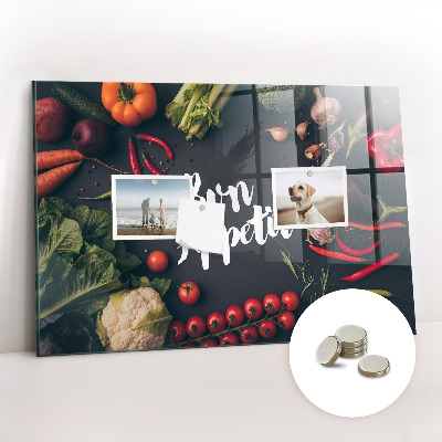 Tableau mural magnétique Inscription Bon appétit