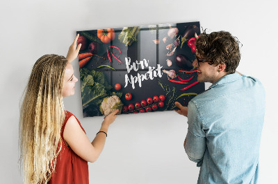 Tableau mural magnétique Inscription Bon appétit