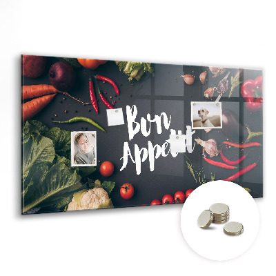 Tableau mural magnétique Inscription Bon appétit