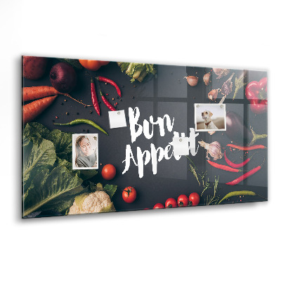 Tableau mural magnétique Inscription Bon appétit
