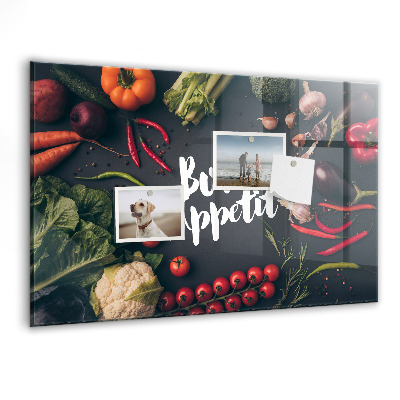 Tableau mural magnétique Inscription Bon appétit
