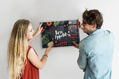 Tableau mural magnétique Inscription Bon appétit